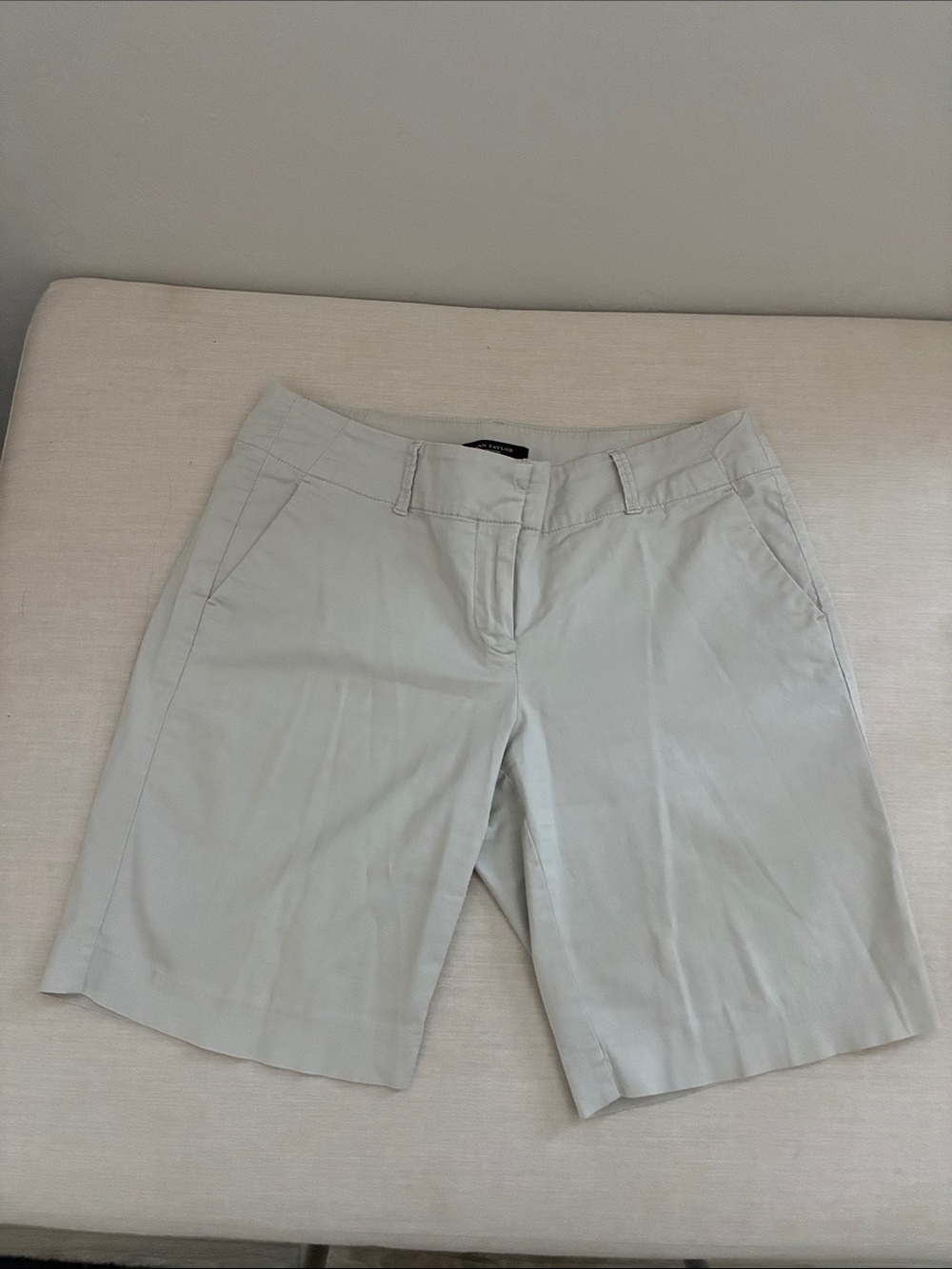 Ann Taylor Light Gray Tailored Bermuda Shorts